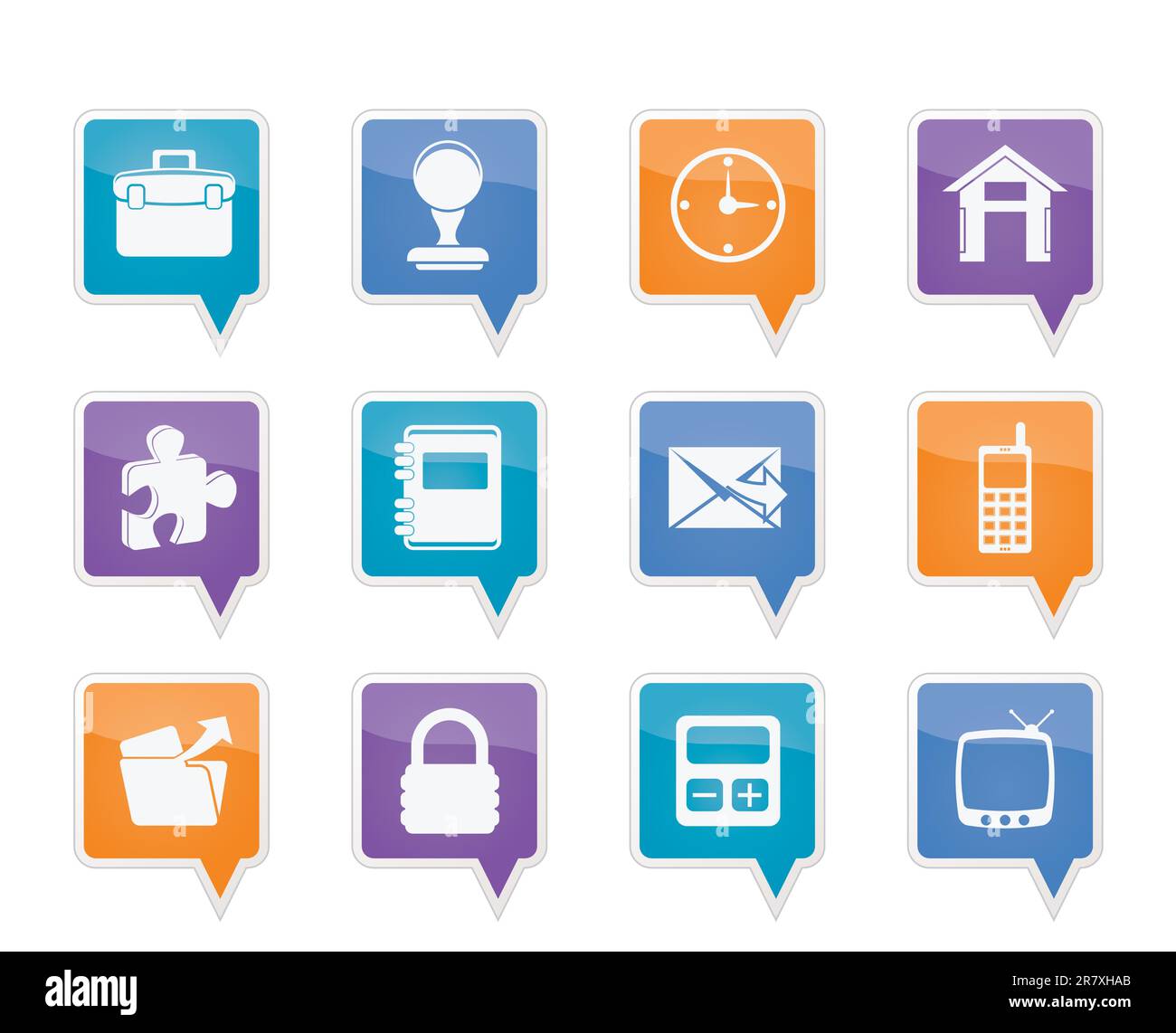 Icônes d'affaires et de bureau - vector icon set Illustration de Vecteur