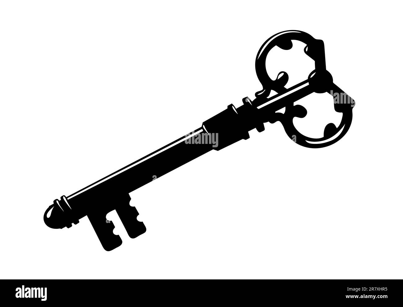 silhouette clé sur fond blanc, illustration vectorielle Illustration de Vecteur