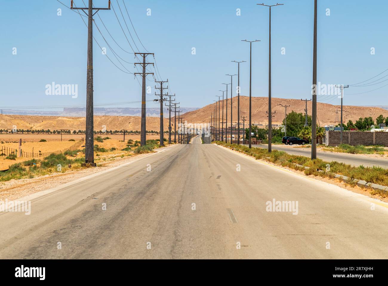 Route du désert - Al Anqari Banque D'Images