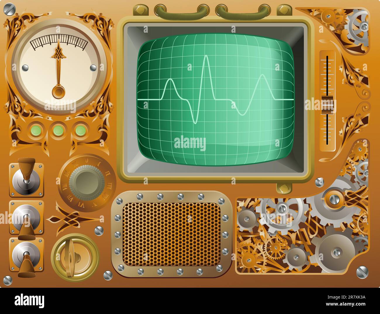 Style victorien industrielle Steampunk grunge media player illustration Illustration de Vecteur