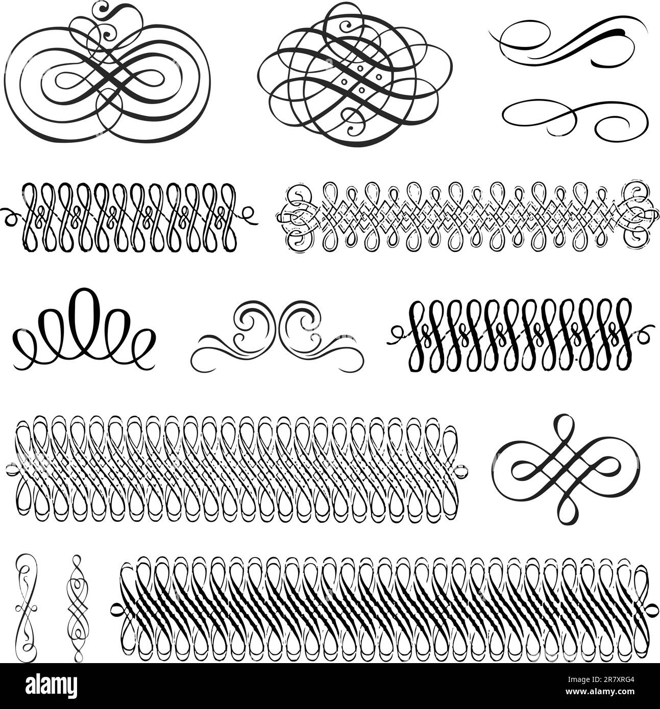 Ensemble de décorations Vector Vintage. Facile à modifier. Idéal pour les invitations, les annonces et autres motifs décoratifs Illustration de Vecteur