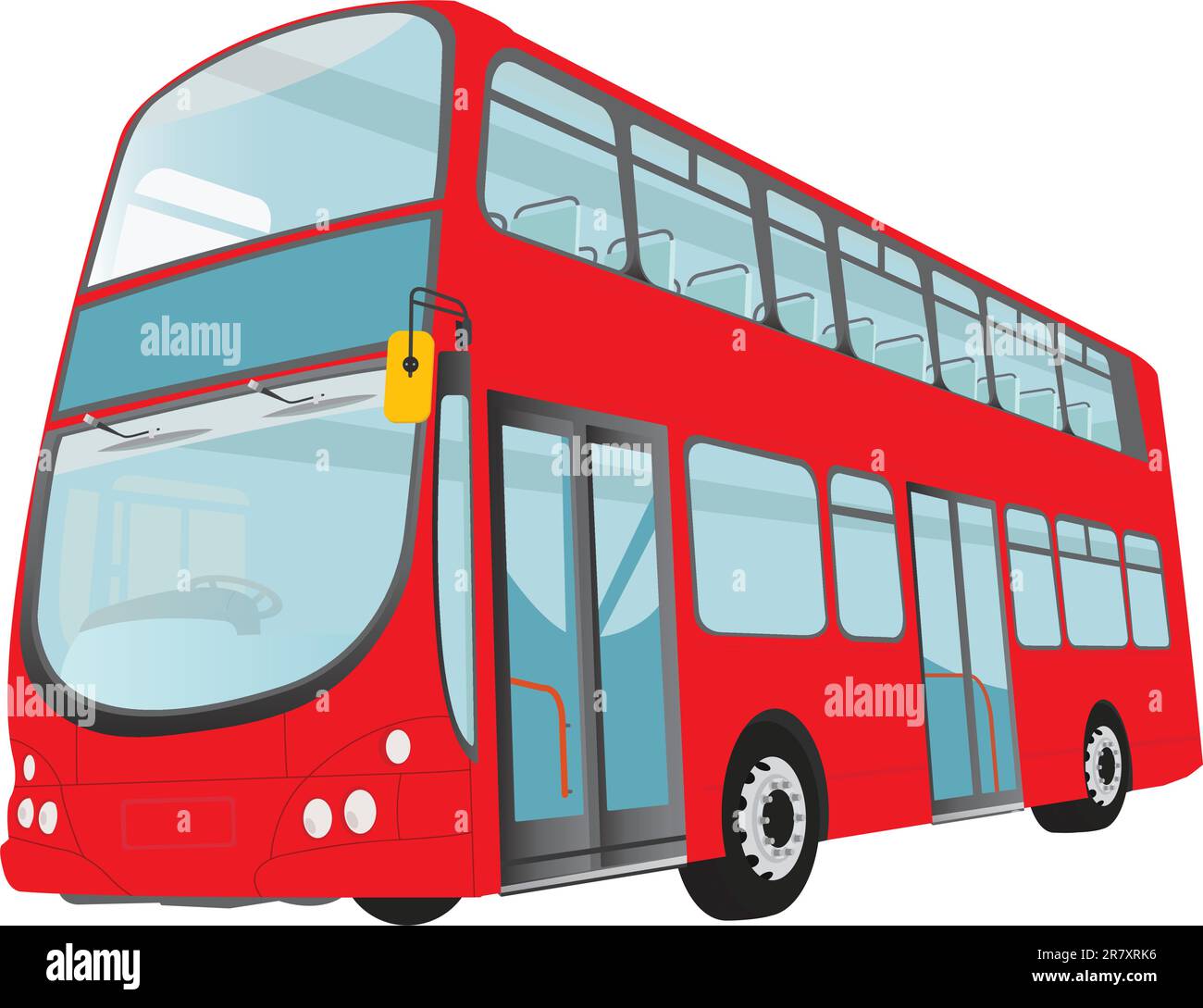 Bus rouge de Londres sur fond blanc. Vecteur Illustration de Vecteur
