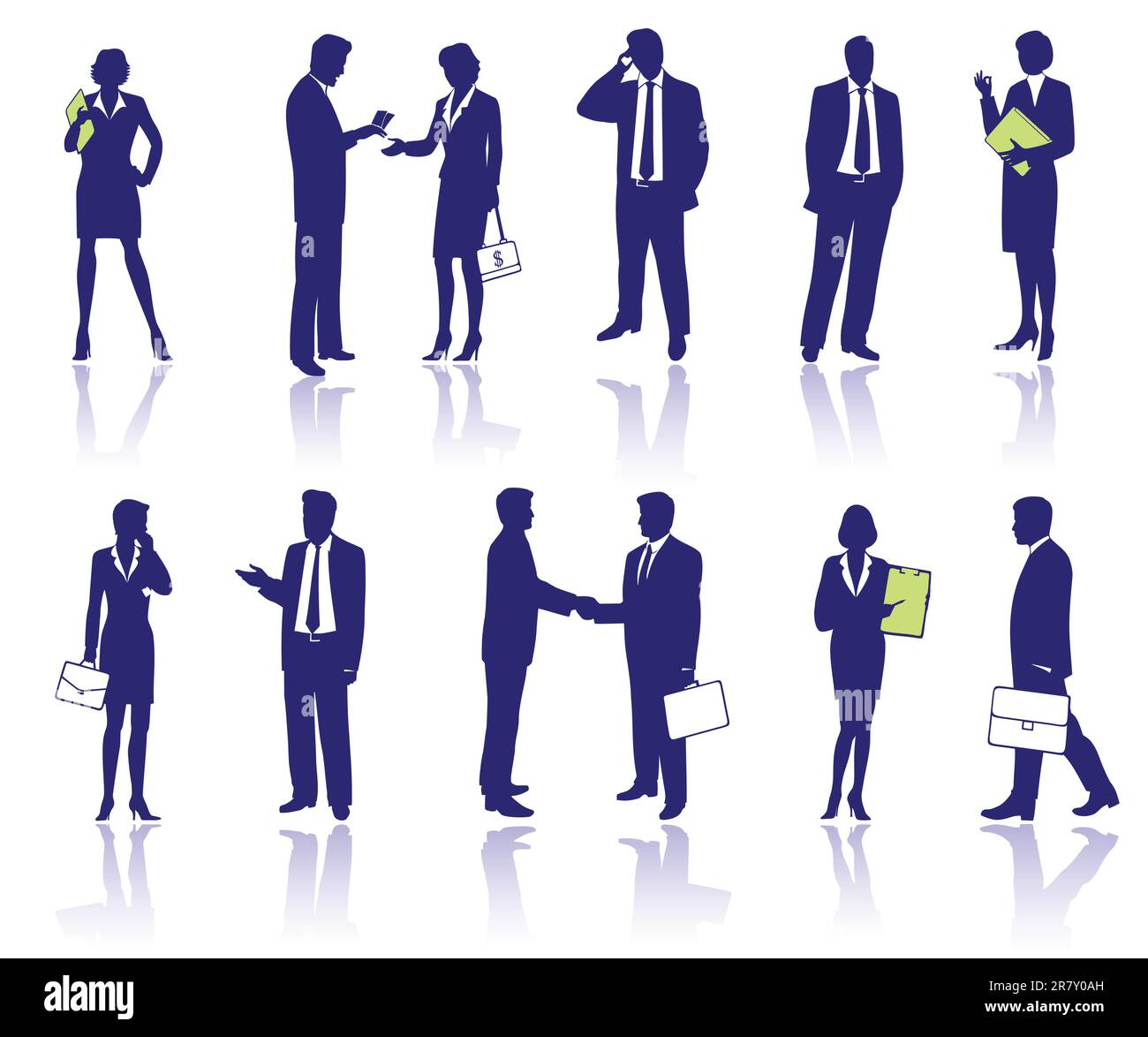 Silhouettes de gens d'affaires Illustration de Vecteur