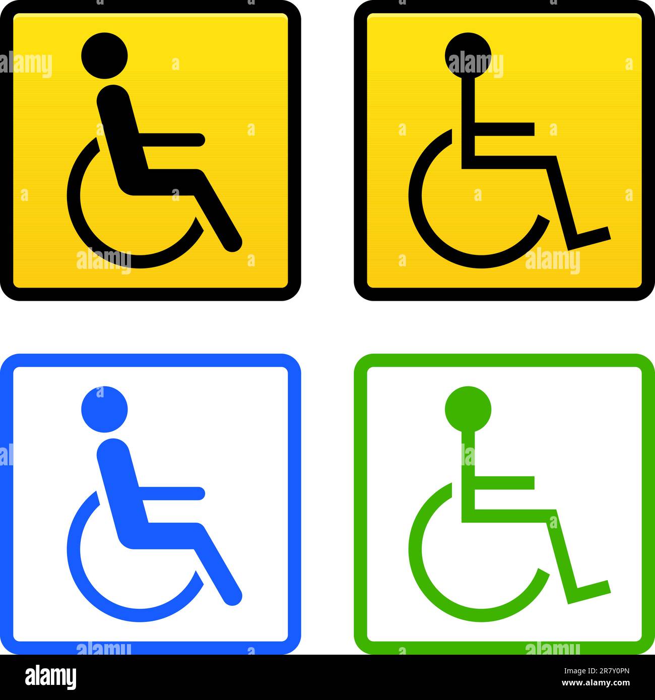 Symbole universel d'une personne handicapée en fauteuil roulant Illustration de Vecteur