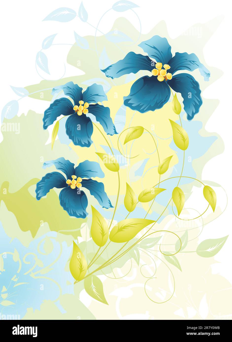 fleurs aquarelle, illustration vectorielle Illustration de Vecteur