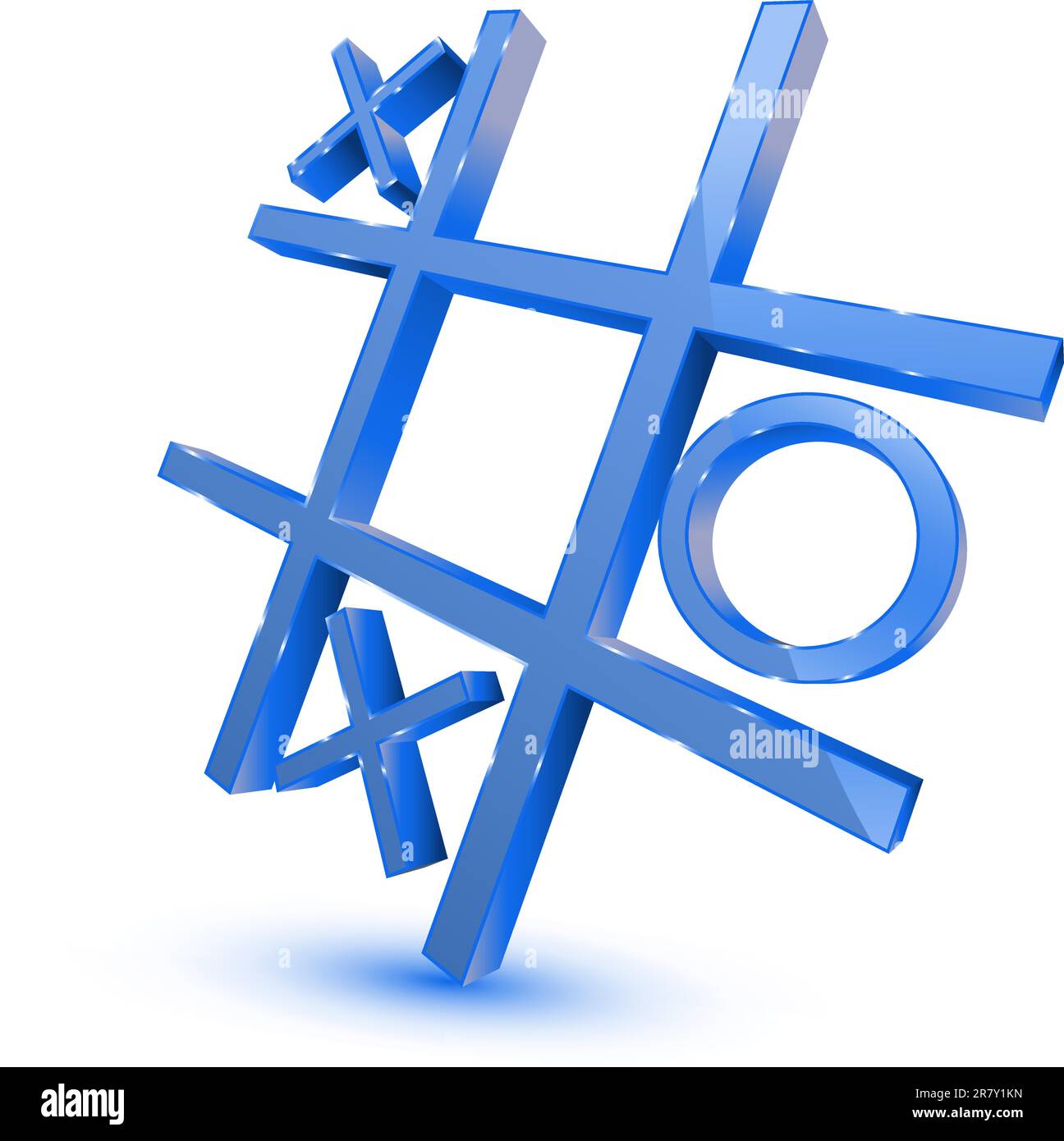 Symbole de jeu de tris bleu sur fond blanc Illustration de Vecteur