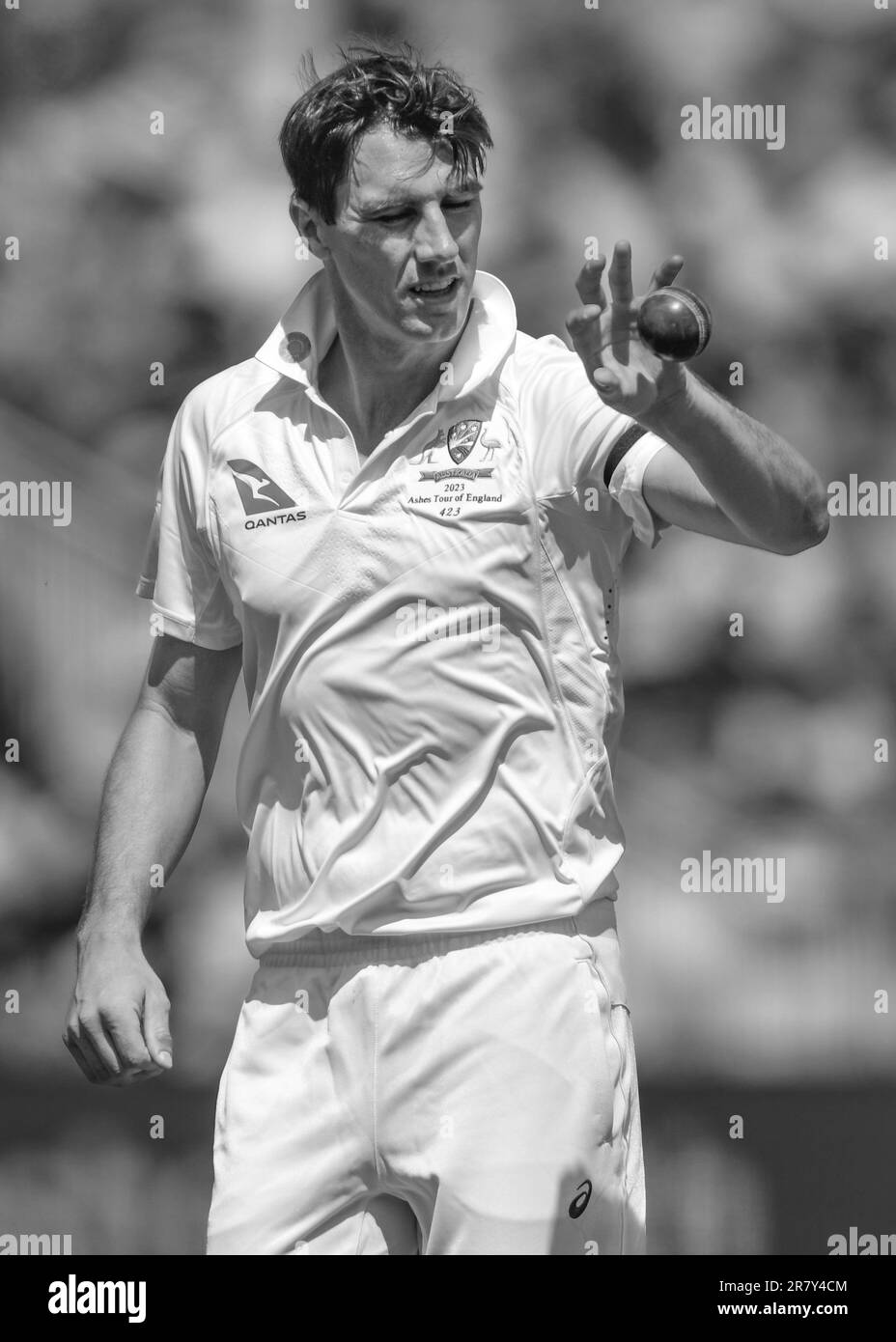 Edgbaston Cricket Stadium, Birmingham, Royaume-Uni. 16 juin 2023 à 1100hrs. England Men v Australia Men in the Ashes Cricket Test Match Day 1. Pat Cummins - Capitaine (Australie) - Bowler. Photo : Mark Dunn/Alay, Banque D'Images