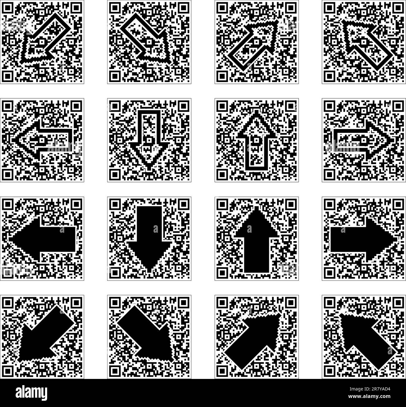 Code QR avec une flèche à l'intérieur. Illustration vectorielle. Illustration de Vecteur