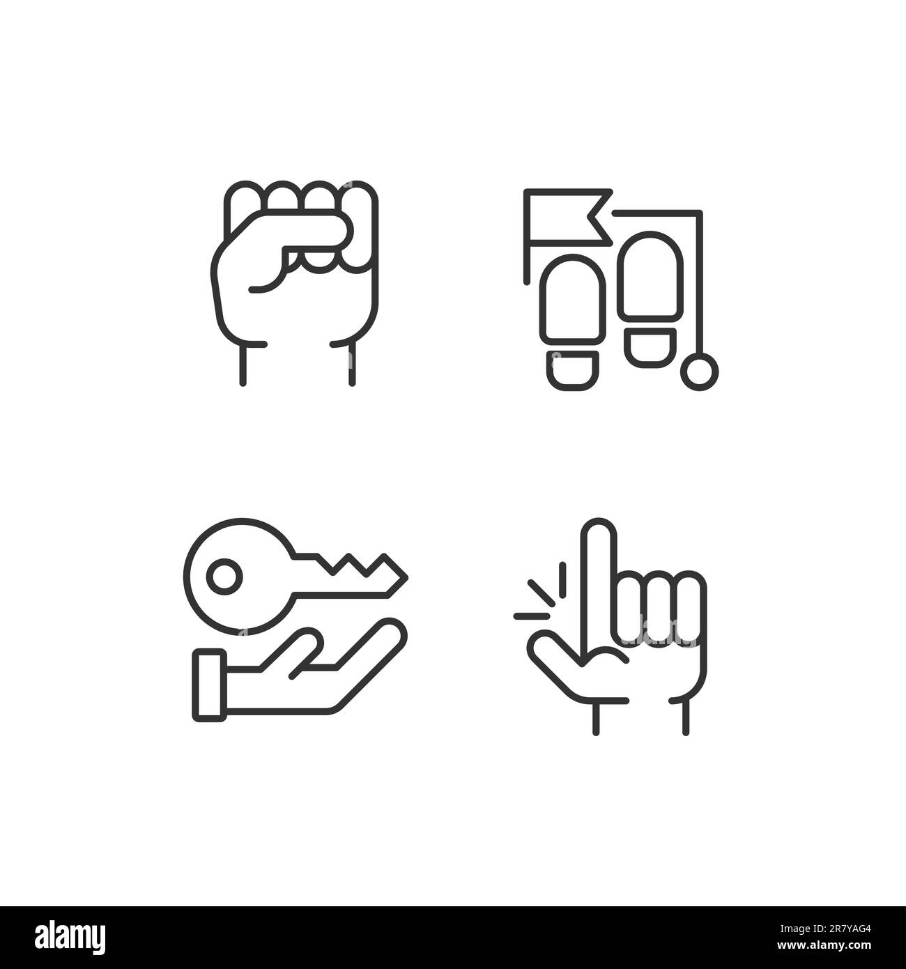 Définition d'objectif pixel Perfect icônes linéaires ensemble Illustration de Vecteur