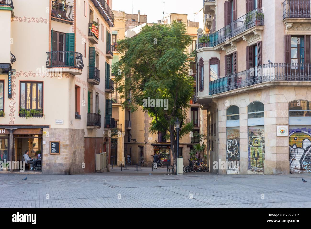 Barcelone quartier El Born. L'ancienne partie historique est déterminée ...