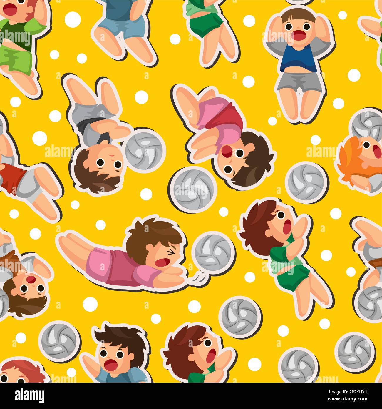 motif sans couture pour joueur de volley-ball Illustration de Vecteur