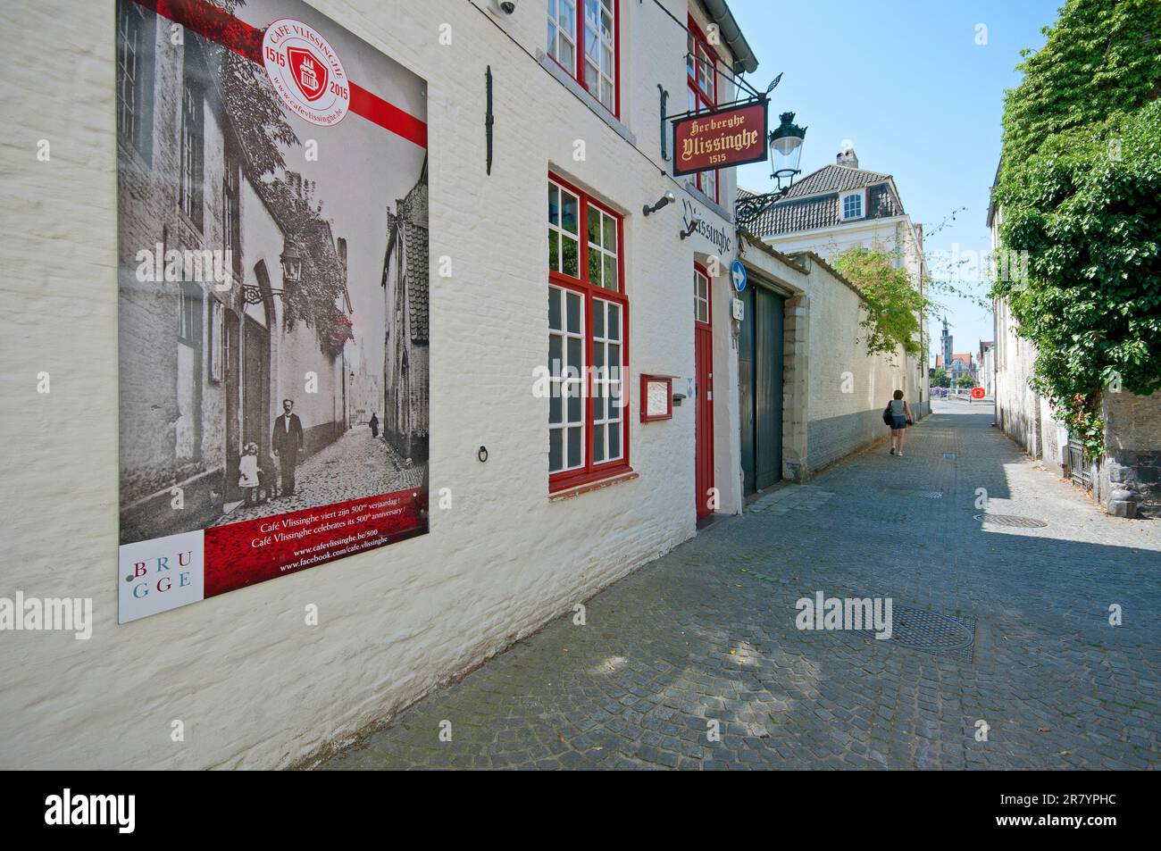 Café Vlissinghe (depuis 1515), le plus ancien café de Bruges, Flandre, Belgique Banque D'Images