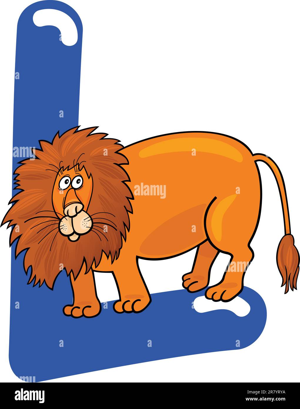 Cartoon illustration de l lettre pour Lion Illustration de Vecteur