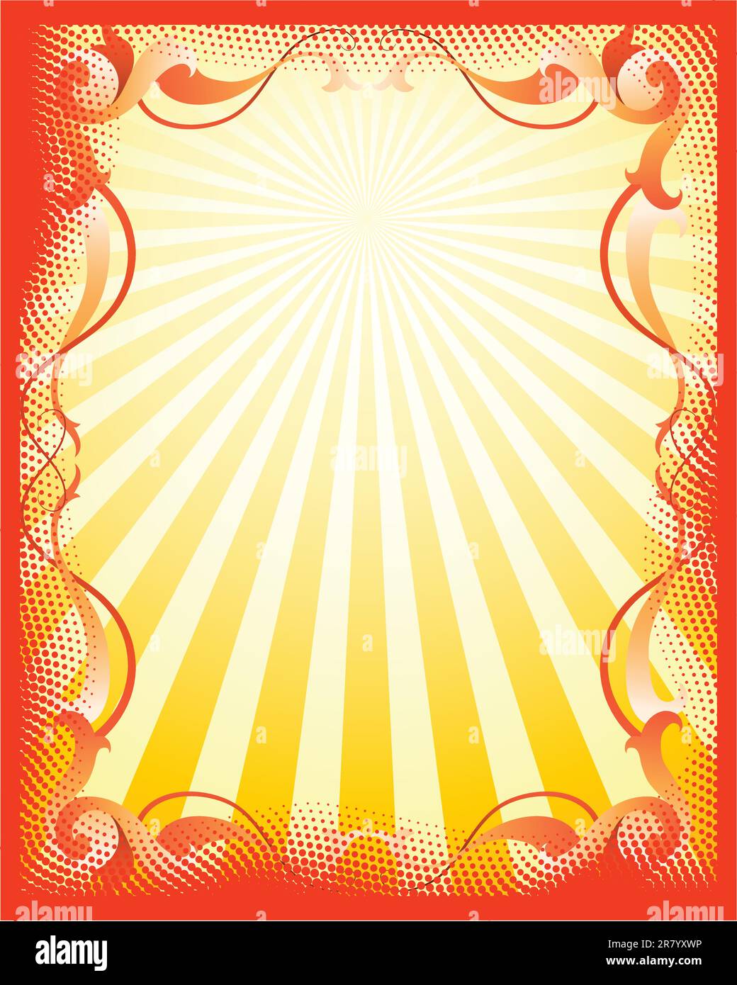 Illustration vectorielle d'un cadre rouge avec des rayures Illustration de Vecteur