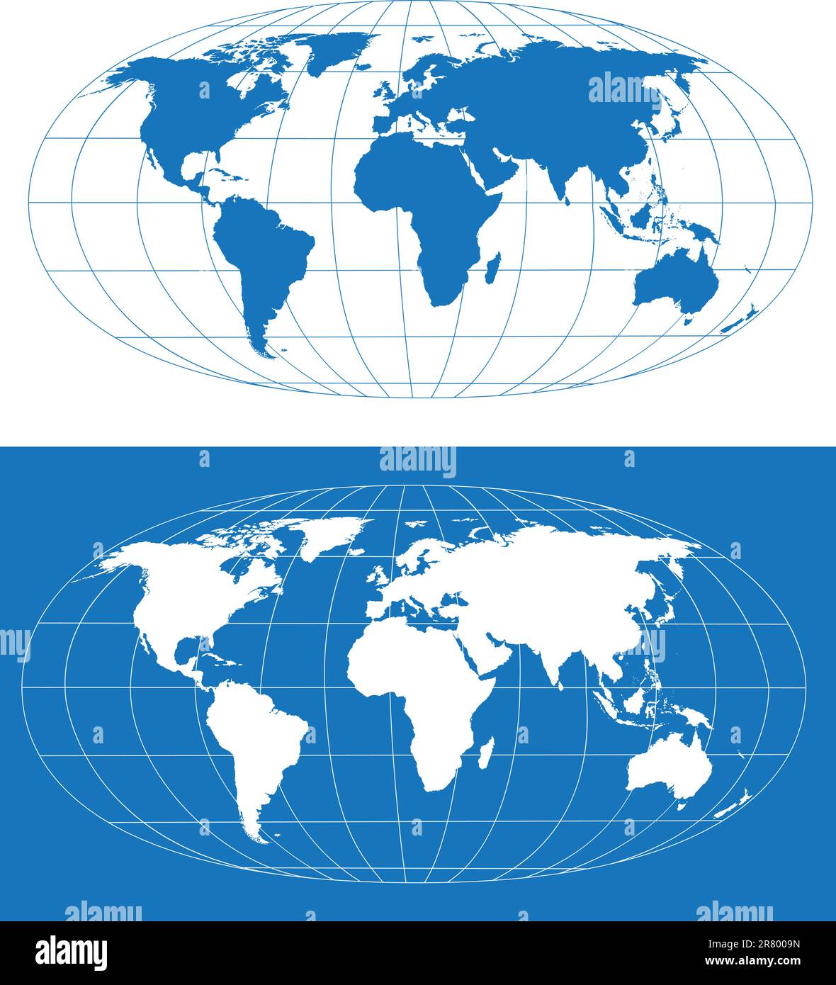 Carte du monde vecteur avec grille. Couches séparées Illustration de Vecteur