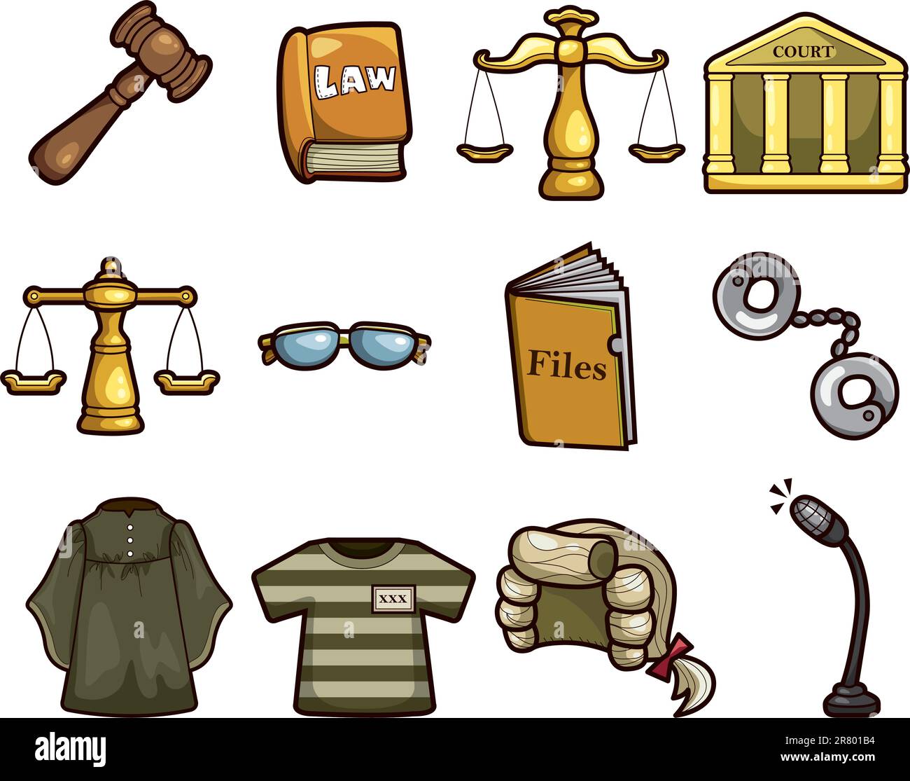 icônes de loi Illustration de Vecteur