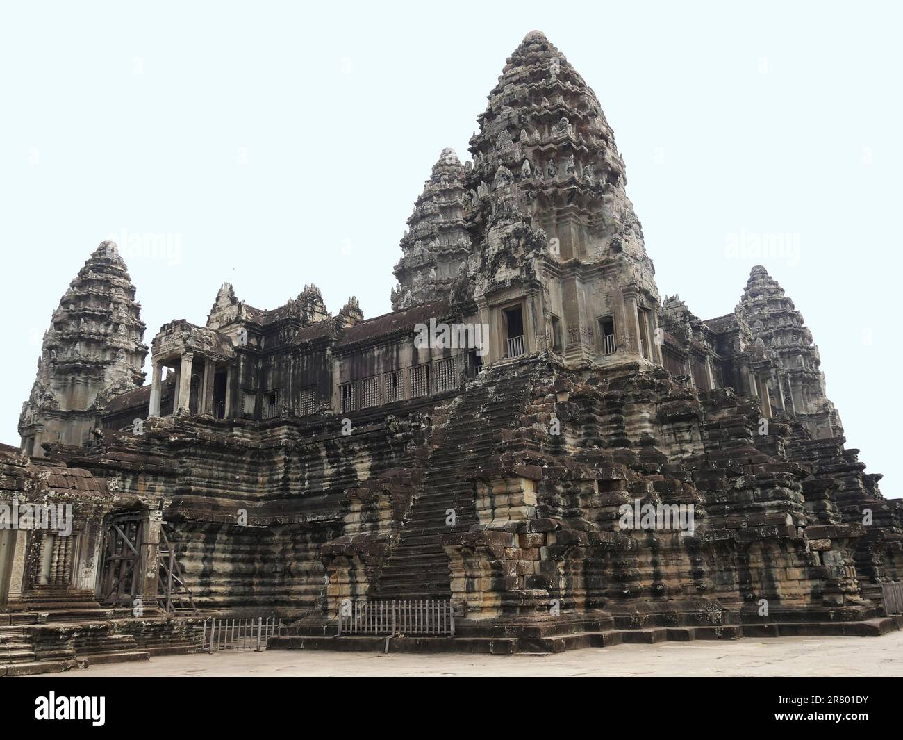 Temple d'Angkor Wat, province de Siem Reap, complexe du Temple d'Angkor classé au patrimoine mondial par l'UNESCO en 1192, construit au XIIème siècle, Cambodge Banque D'Images