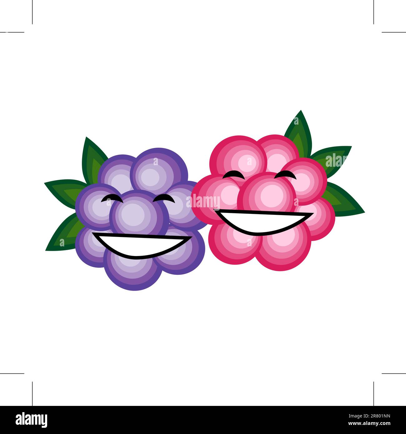 Des fruits drôles souriant ensemble pour votre conception Illustration de Vecteur