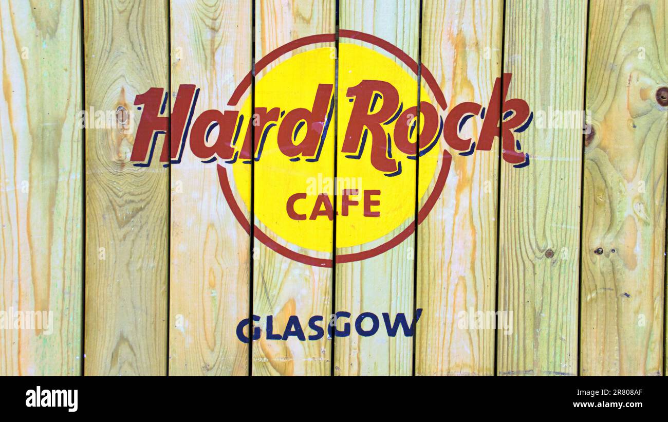 panneau hard rock cafe glasgow Banque D'Images
