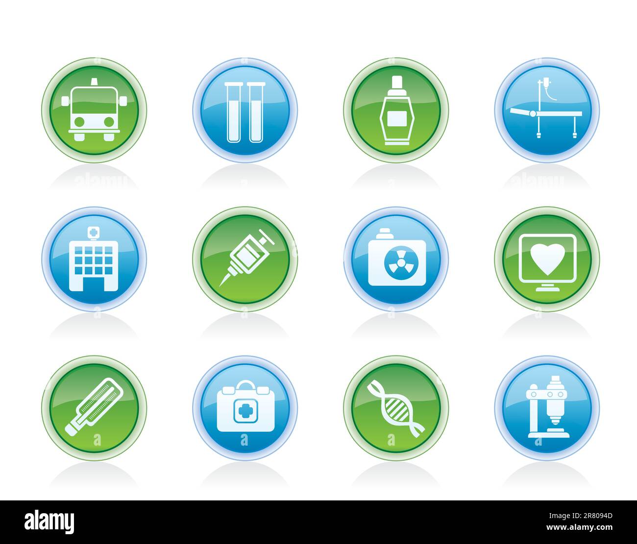 Médecine et soins icônes - vector icon set Illustration de Vecteur