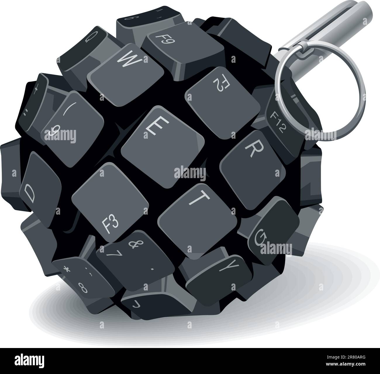 Clavier noir grenade sur fond blanc. Illustration vectorielle Illustration de Vecteur