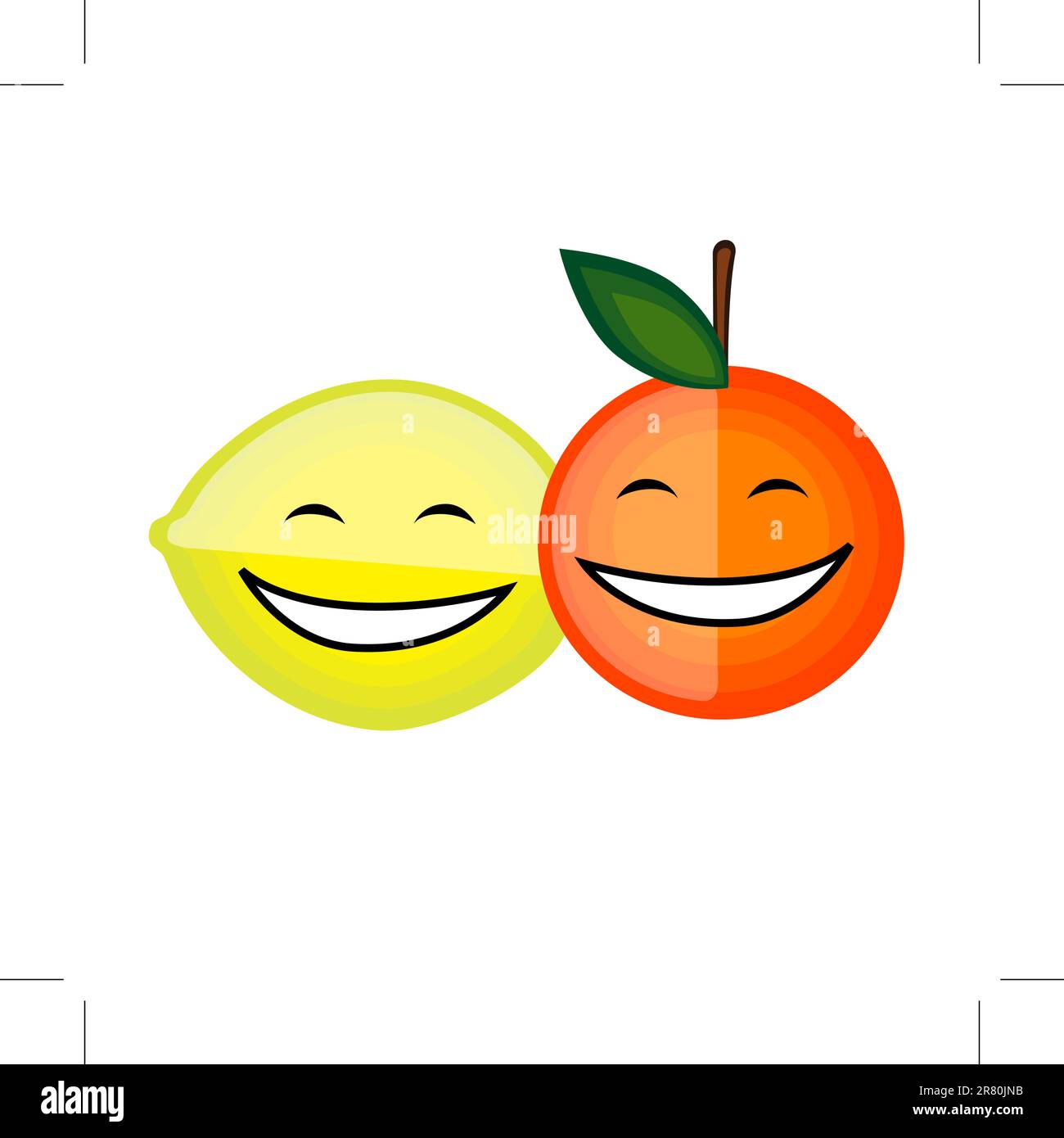 Des fruits drôles souriant ensemble pour votre conception Illustration de Vecteur