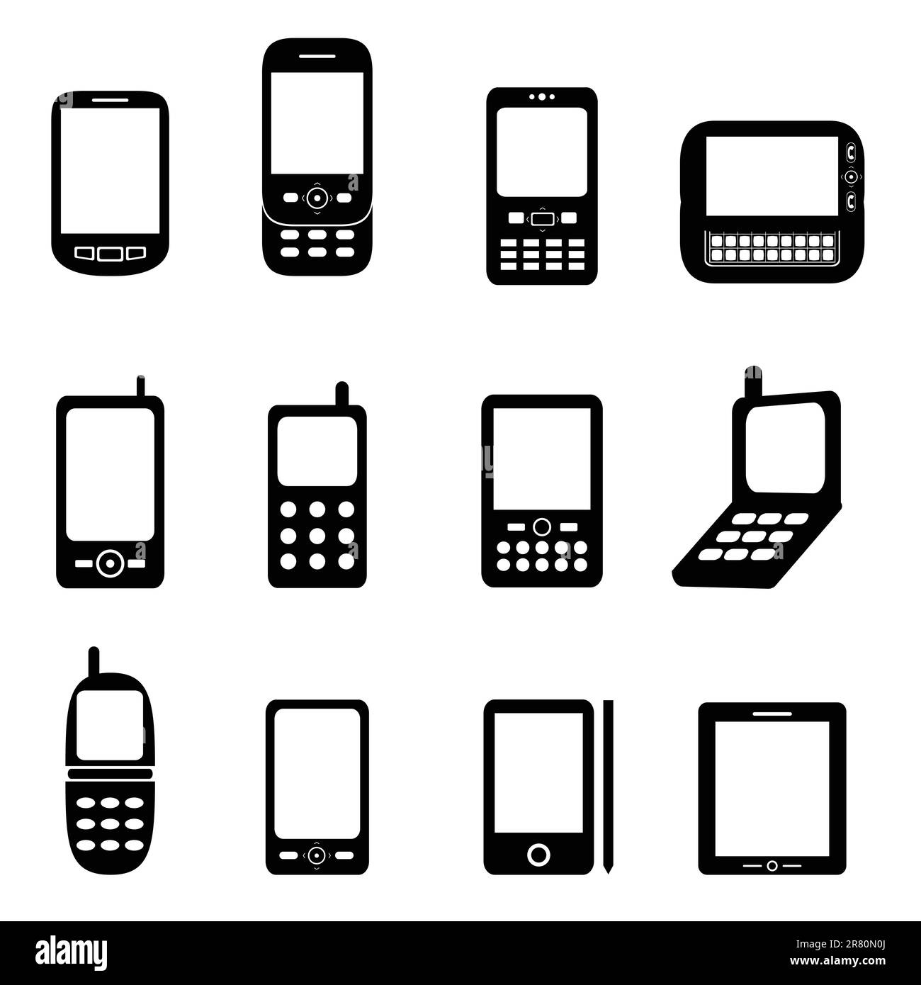 Divers téléphones cellulaires et tablettes Illustration de Vecteur