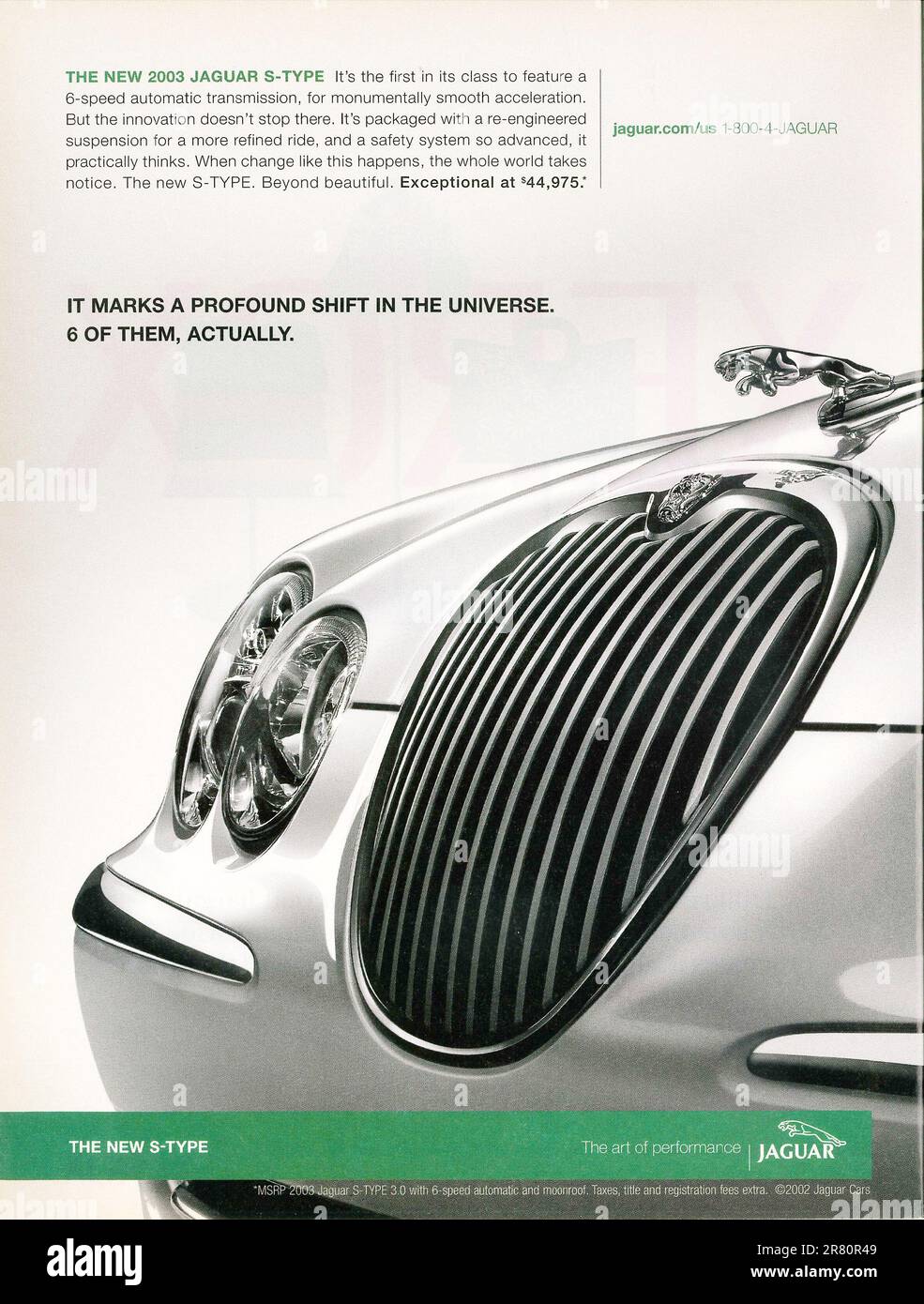 2003 publicité Jaguar S-type dans un magazine juin 2002 Banque D'Images