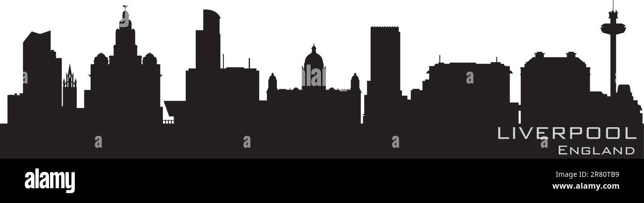 Liverpool, en Angleterre. Silhouette vecteur détaillées Illustration de Vecteur
