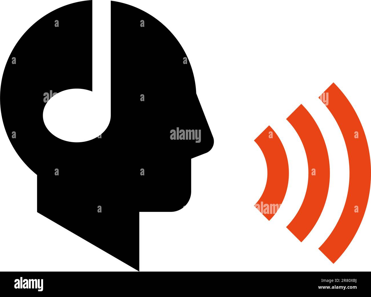 Profil de la tête de diffusion dans les écouteurs Illustration de Vecteur