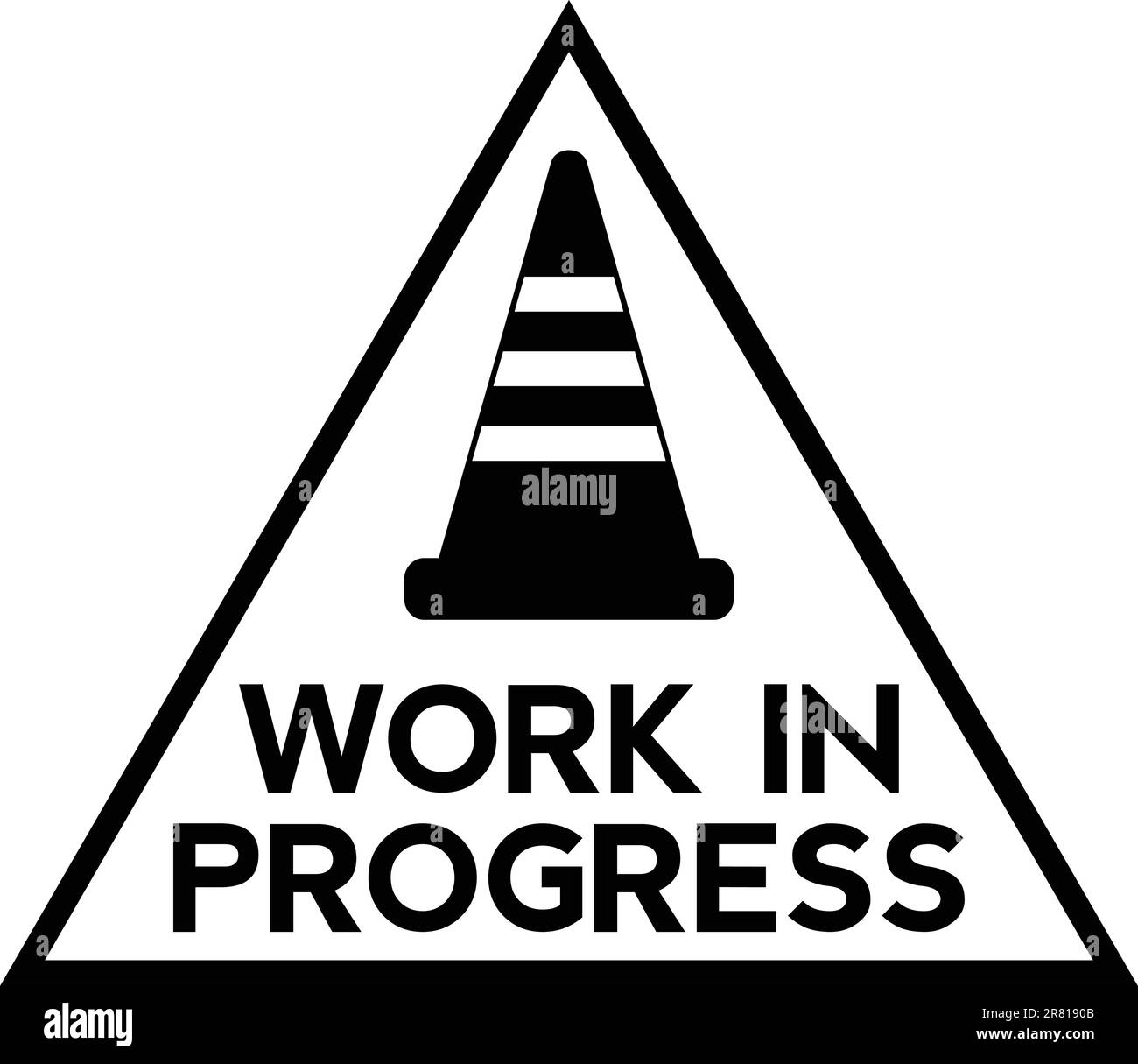 Triangle en cours illustration d'un vecteur d'art à une seule ligne plate pour le chantier de construction. Illustration de Vecteur