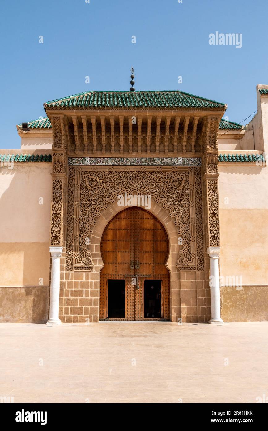 Célèbre mausolée de Moulay Ismail dans le centreville de Fès, au Maroc