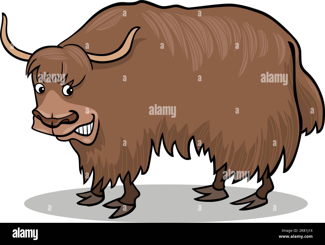 Cartoon illustration de bull yak asiatique Illustration de Vecteur