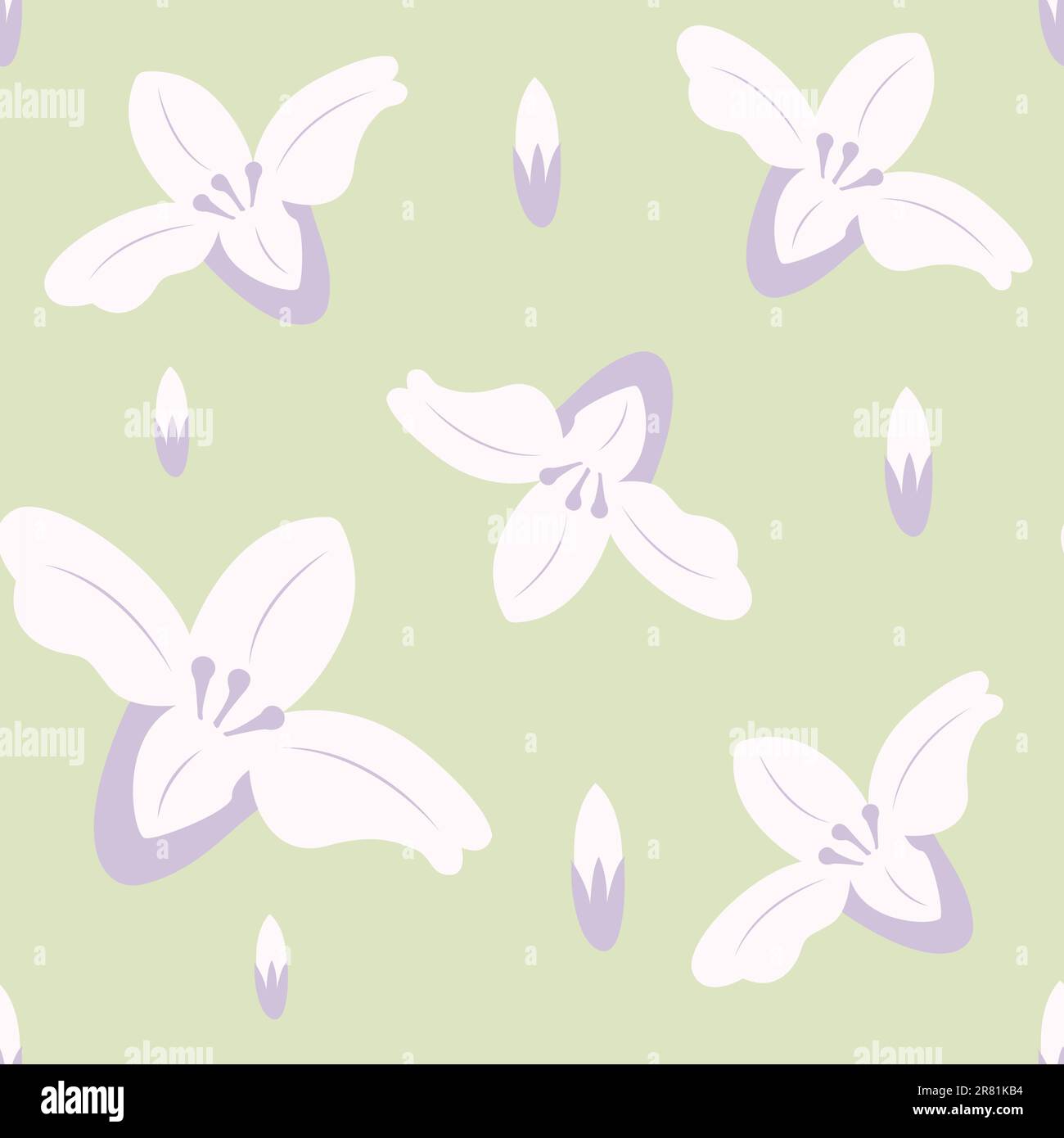 Motif floral bicolore. Design pour papier peint, papier d'emballage, fond, tissu. Motif vectoriel sans couture avec fleurs décoratives. Illustration de Vecteur