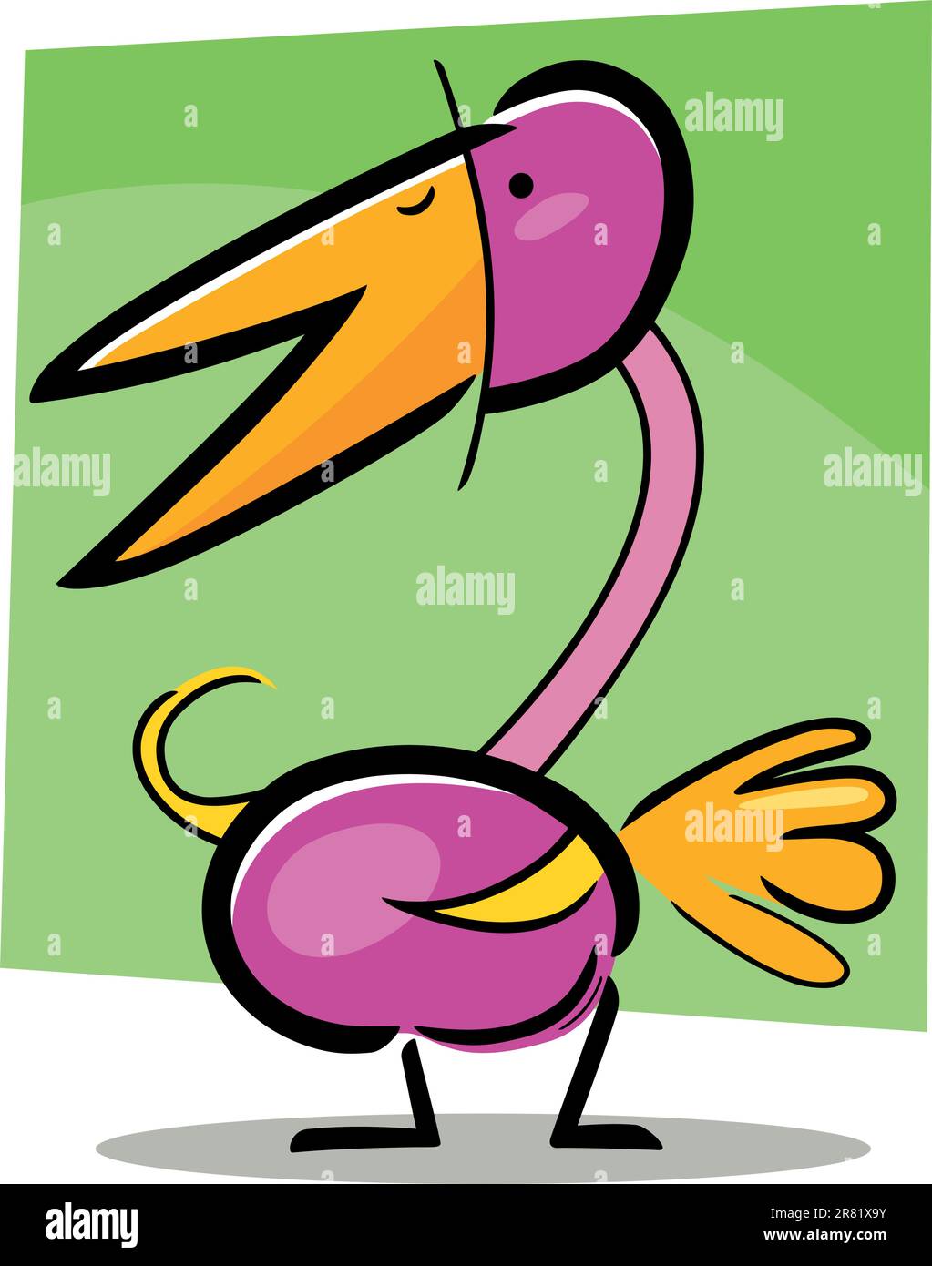 Cartoon doodle illustration de l'oiseau mignon drôle Illustration de Vecteur
