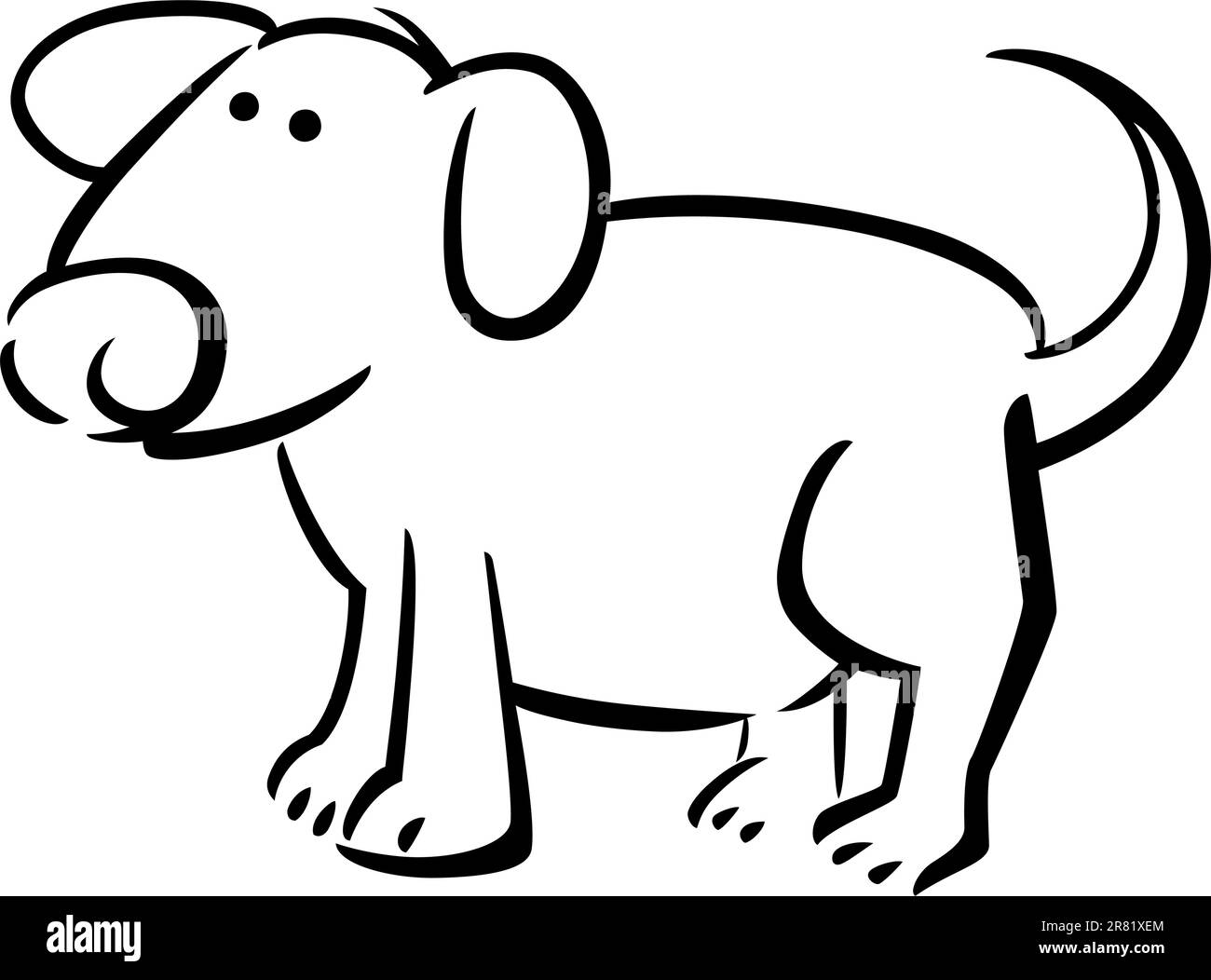 Cartoon doodle illustration de livre à colorier pour chien Illustration de Vecteur