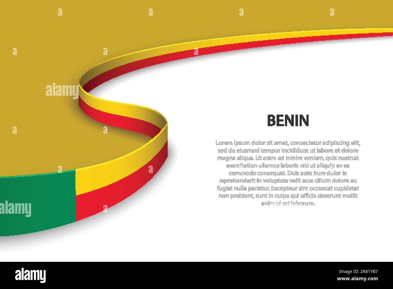 Drapeau d'onde du Bénin avec arrière-plan copyspace. Modèle vectoriel de bannière ou de ruban Illustration de Vecteur Drapeau d'onde du Bénin avec arrière-plan copyspace. Modèle vectoriel de bannière ou de ruban Illustration de Vecteur