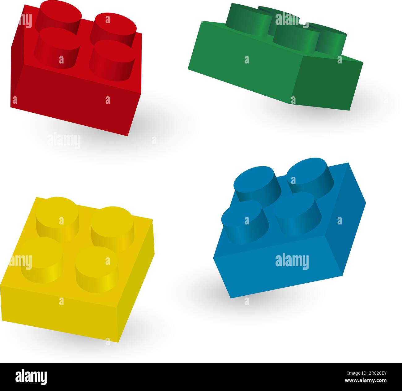 Cubes de jouet de couleur isolés sur fond blanc Illustration de Vecteur