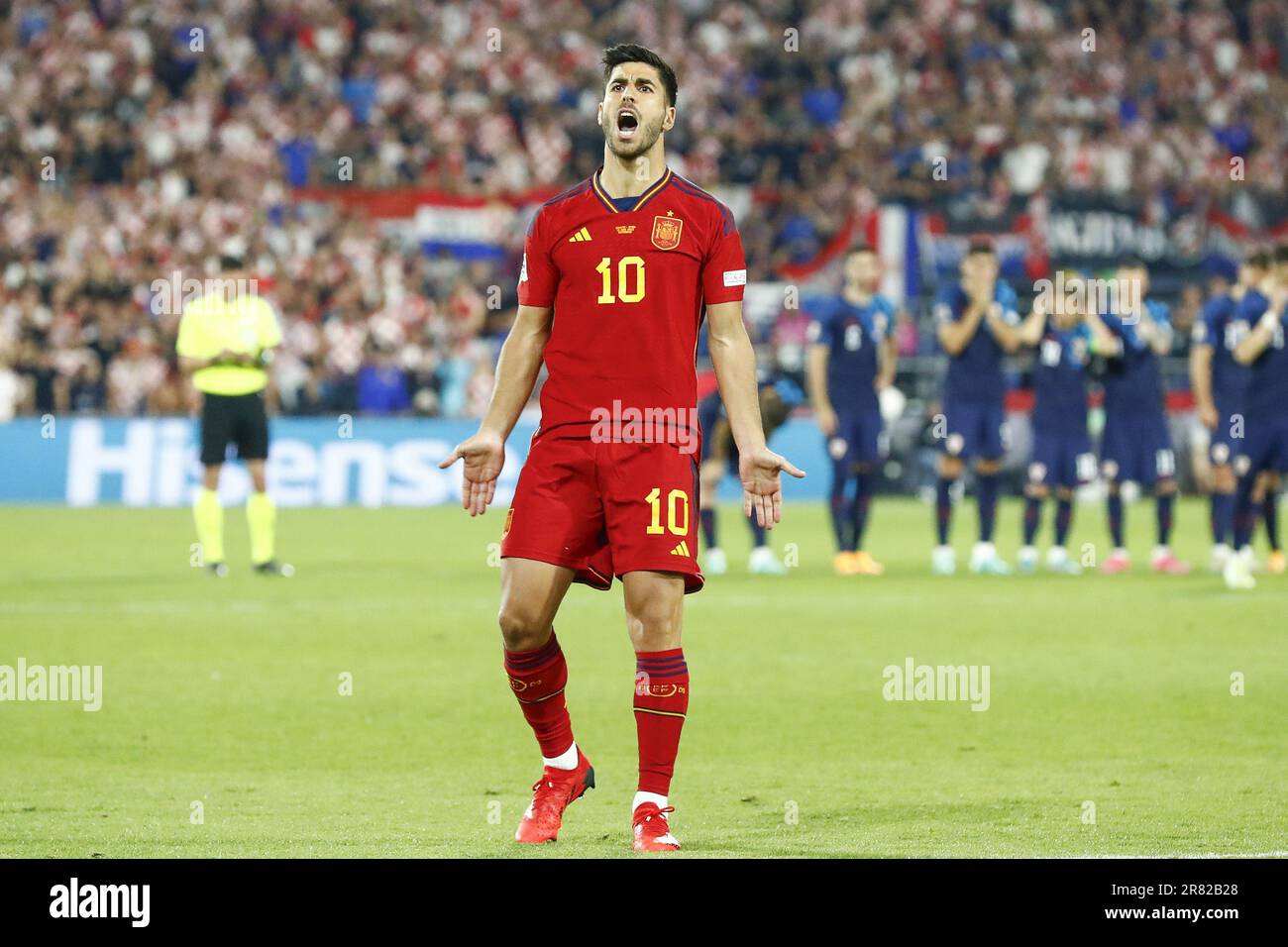 Rotterdam, pays-Bas. 18th juin 2023. ROTTERDAM, 18-06-2023, Stade de Kuip, finale de la Ligue des Nations 2022/2023 entre la Croatie et l'Espagne, joueur espagnol Marco Asensio (photo de Pro Shots/Sipa USA) Credit: SIPA US/Alay Live News Banque D'Images