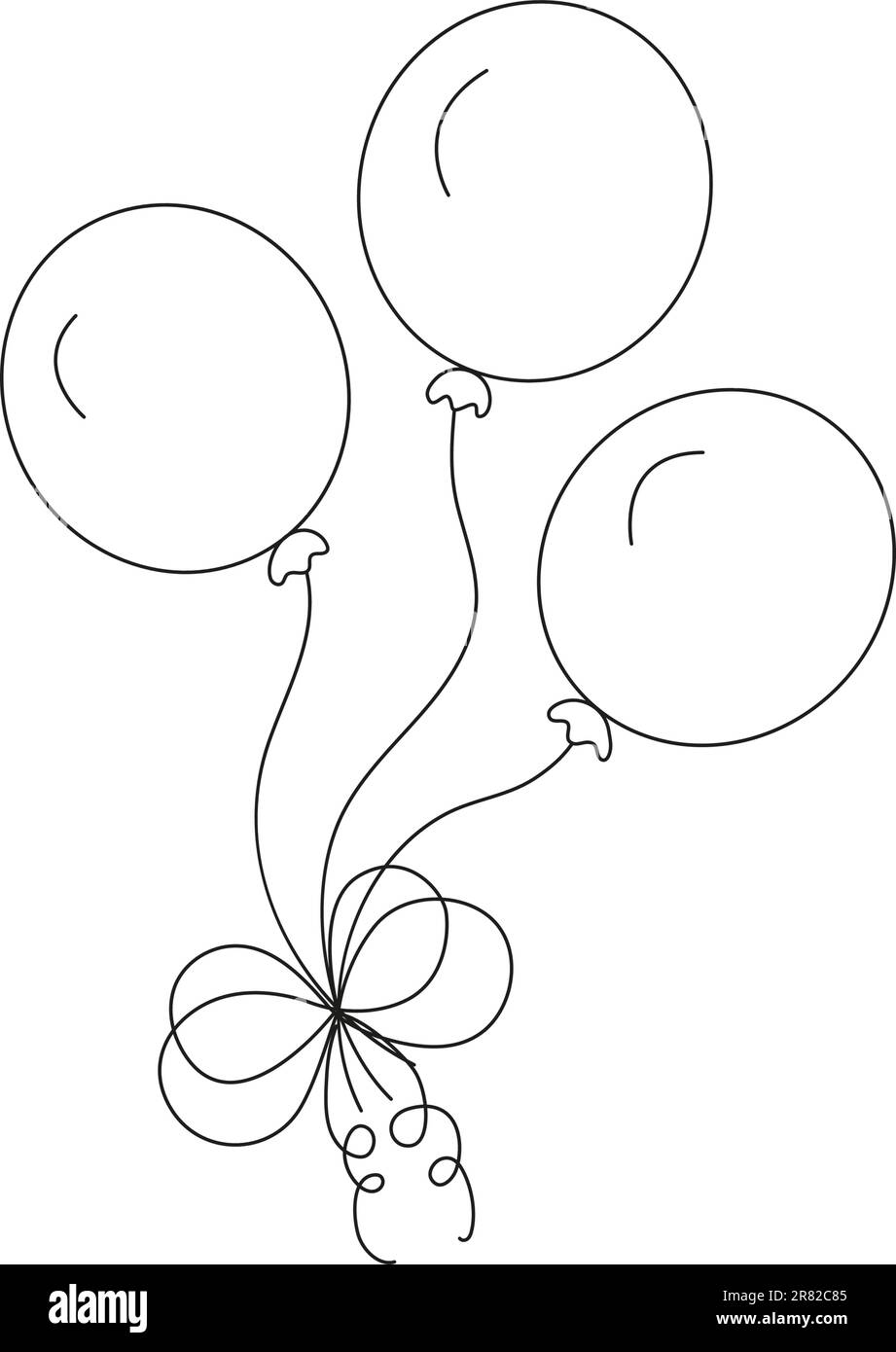 ballons à air chaud dessin simple pour illustration vectorielle de livre de coloriage Illustration de Vecteur