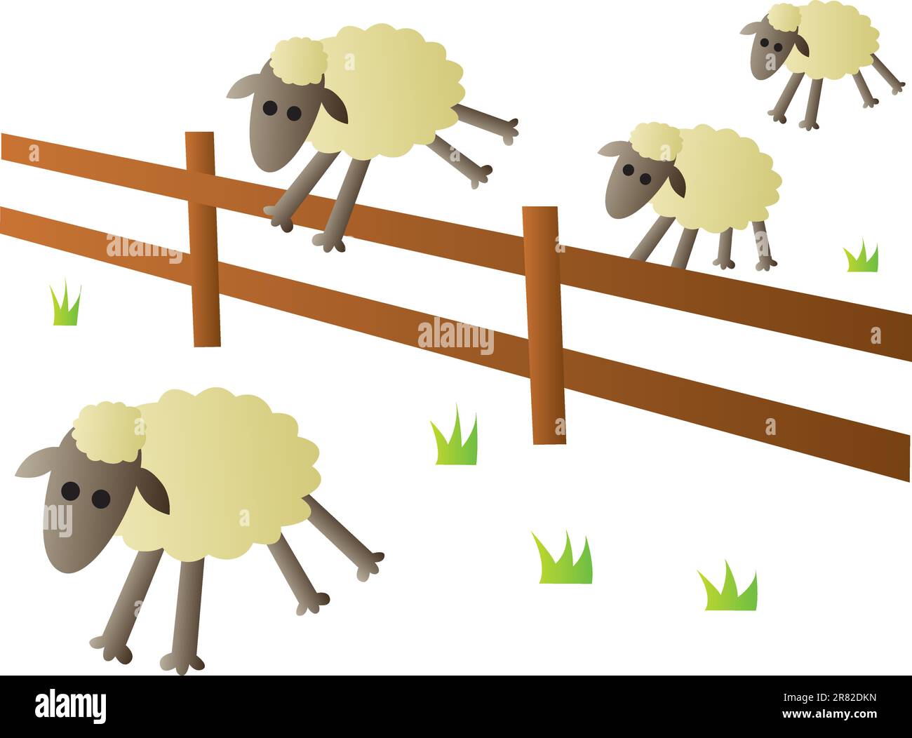 Une illustration du classique comptant des moutons sautant sur un thème de clôture pour essayer de s'endormir. Illustration de Vecteur