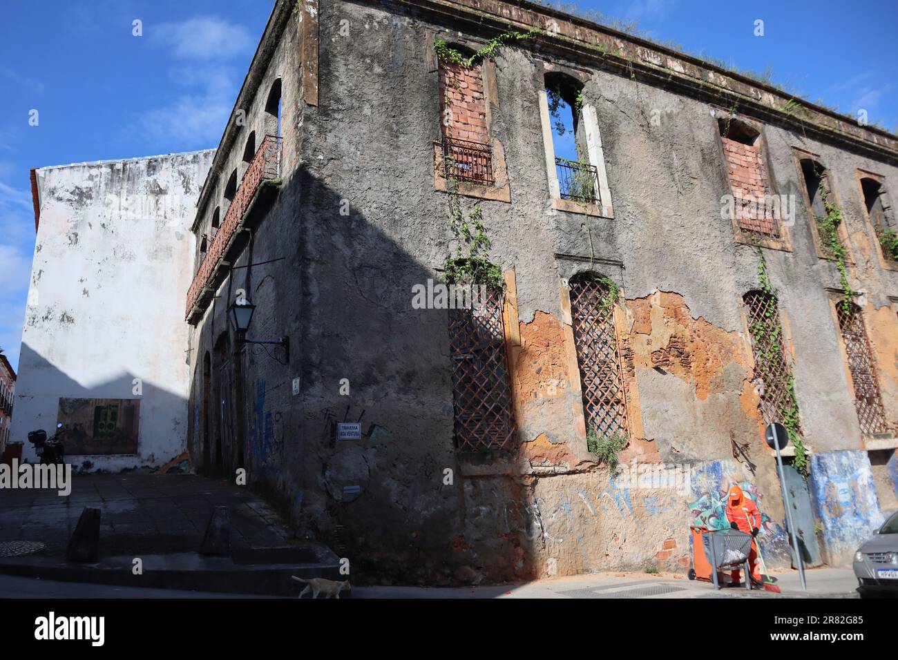 Le Centre historique de São Luís porte un témoignage exceptionnel de la civilisation coloniale portugaise. Banque D'Images