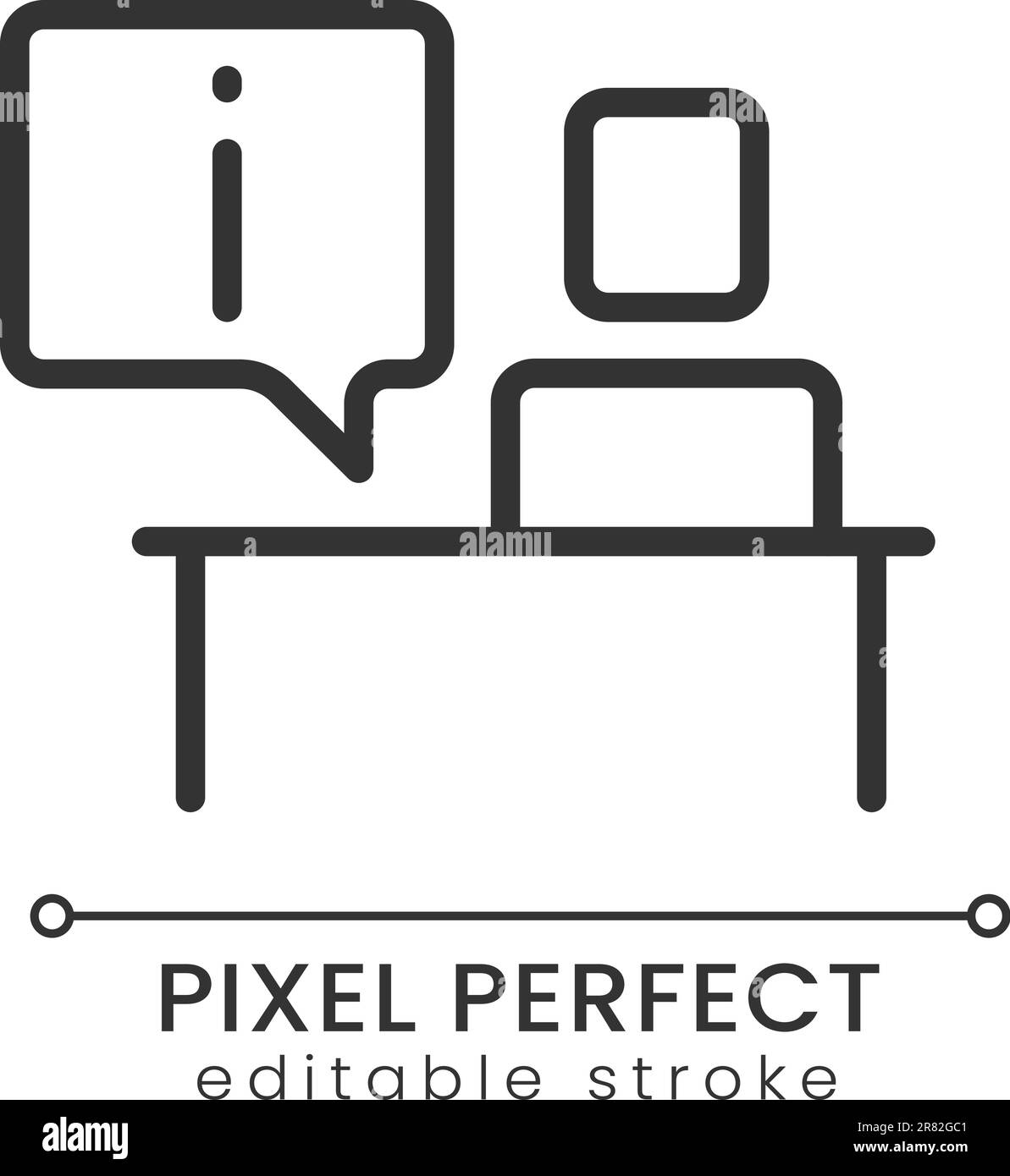 Icône linéaire pixel Perfect du bureau d'information Illustration de Vecteur