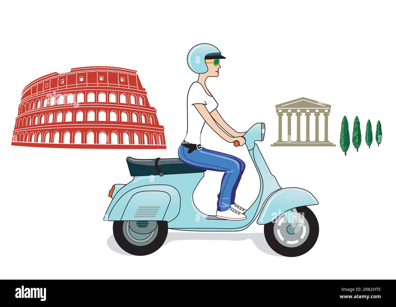 Rome en scooter Illustration de Vecteur