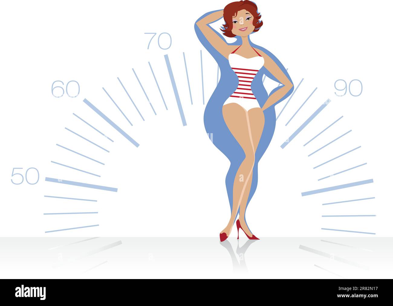 Illustration vectorielle d'un claquement de femmes sur fond d'échelle Illustration de Vecteur