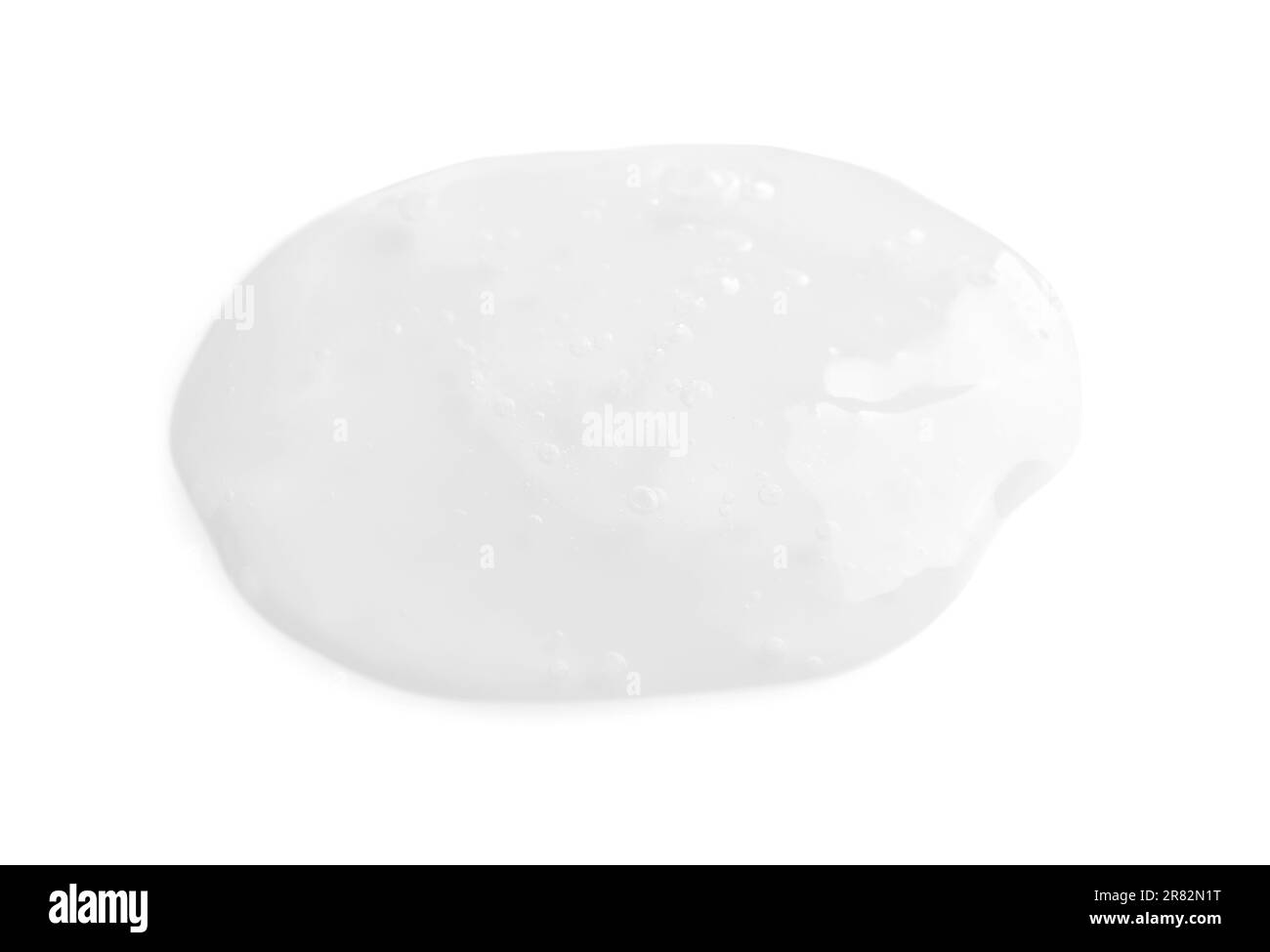 Échantillon de gel cosmétique transparent isolé sur une vue de dessus blanche Banque D'Images
