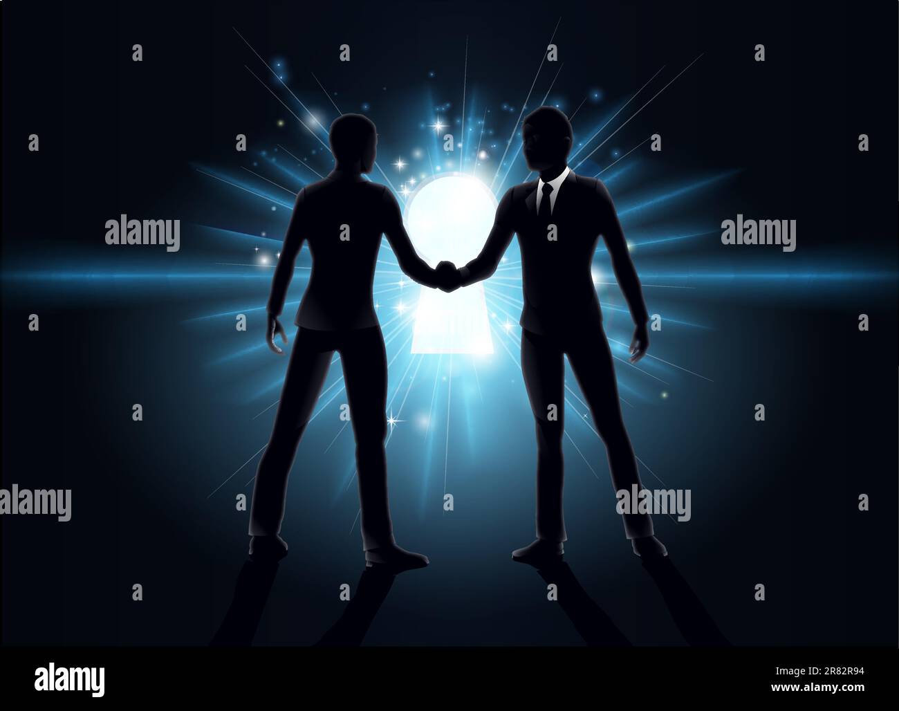 Occasion d'affaires, concept business men shaking hands avec poignée à l'arrière-plan Illustration de Vecteur