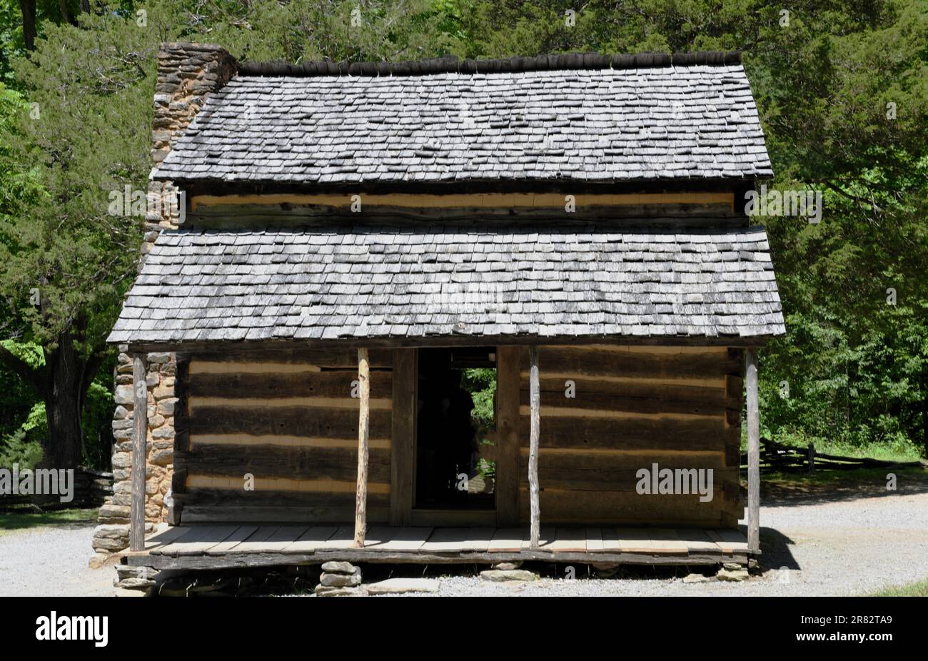 La cabane John Oliver à Cades Cove. Banque D'Images