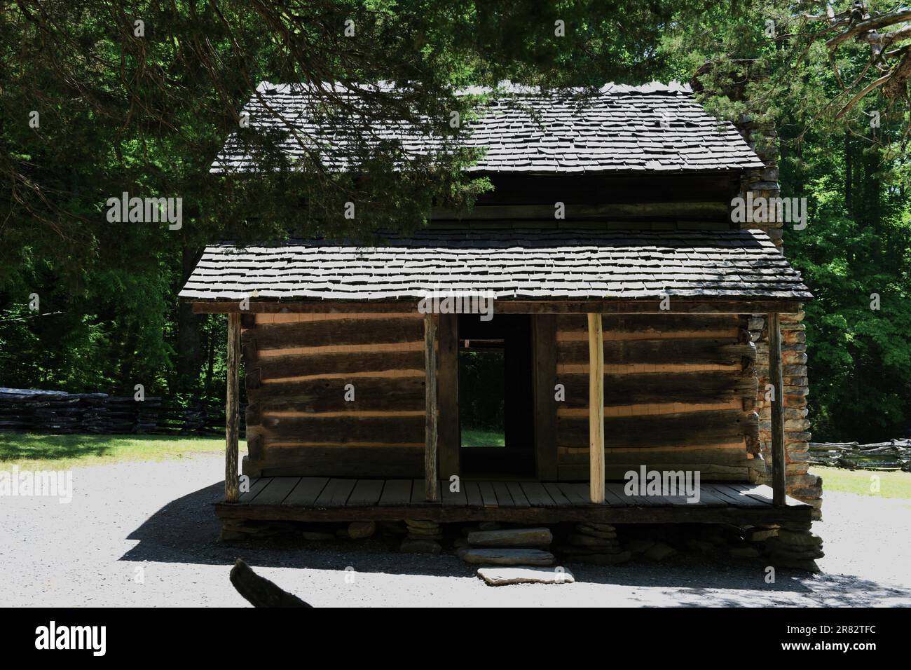 La cabane John Oliver à Cades Cove. Banque D'Images