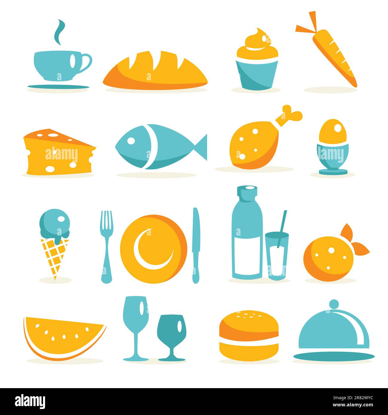 Icônes alimentaires, illustration vectorielle Illustration de Vecteur